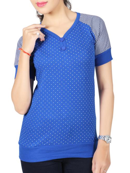 blue printed tee - 14893162 - Very Small Image - 1