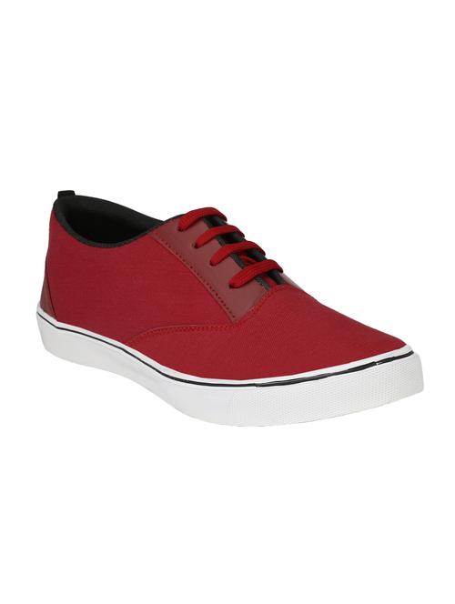 red canvas lace up sneaker - 14893356 - Very Small Image - 1