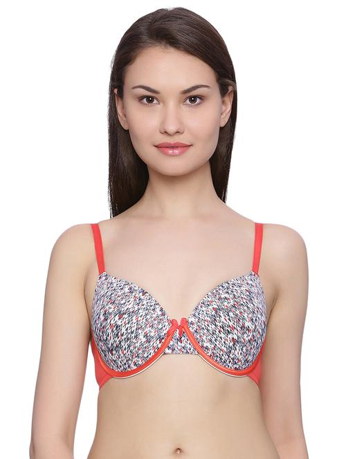contrast bow patch push up bra - 14893625 - Very Small Image - 1