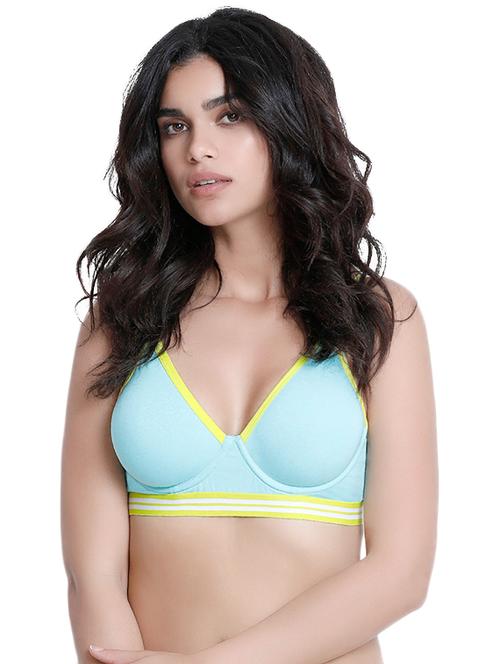blue cotton regular bra - 14893673 - Very Small Image - 1