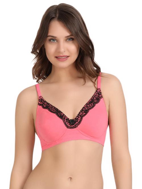 contrast lace detail solid bra  - 14893683 - Very Small Image - 1