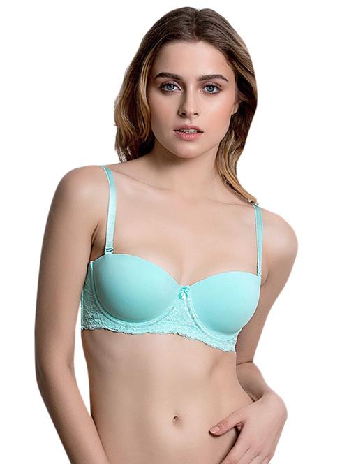 blue solid balconette bra - 14893714 - Very Small Image - 1