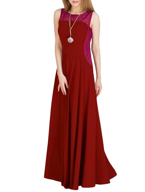 lace panel sleeveless gown - 14893750 - Very Small Image - 1