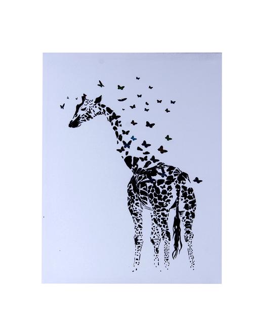 scattered butterfly cum giraffe canvas painting - 14893940 - Very Small Image - 1