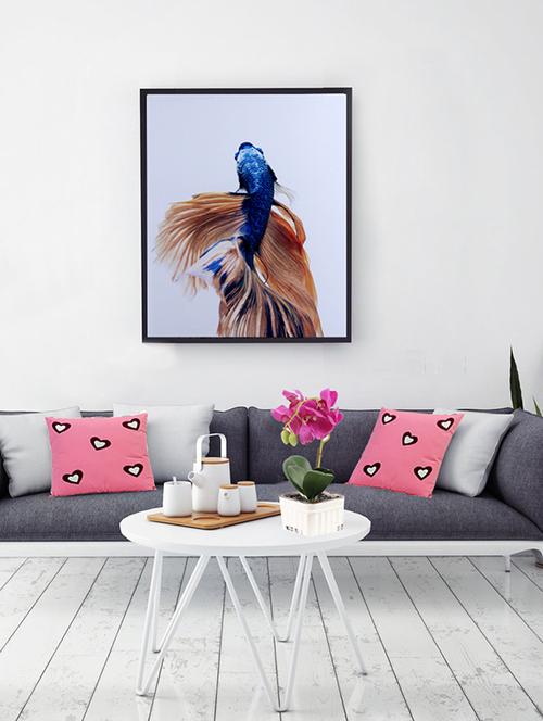 multicolored deep shades fish canvas painting - 14893947 - Very Small Image - 1