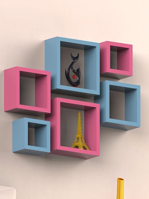 wooden nesting square wall shelf set of 6 - 14894323 - Very Small Image - 1