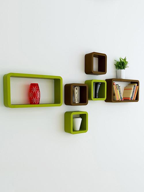 decor wall rack shelves cube rectangle designer wall shelf set of 6 - 14894350 - Very Small Image - 1