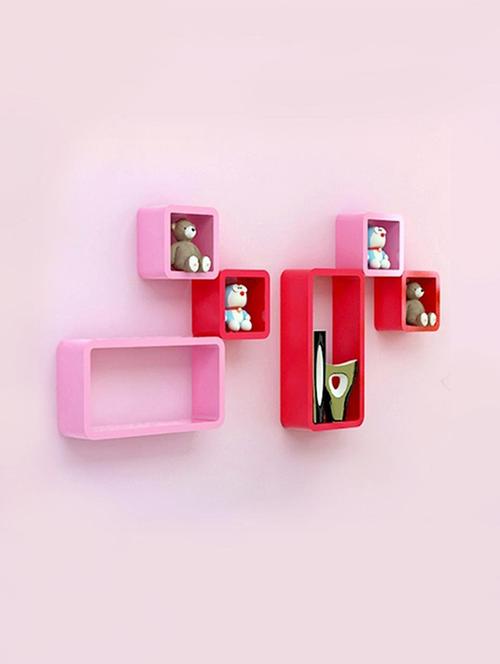 decor wall rack shelves cube rectangle designer wall shelf set of 6 - 14894360 - Very Small Image - 1