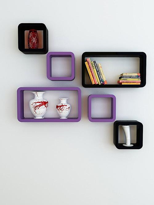 decor wall rack shelves cube rectangle designer wall shelf set of 6 - 14894361 - Very Small Image - 1