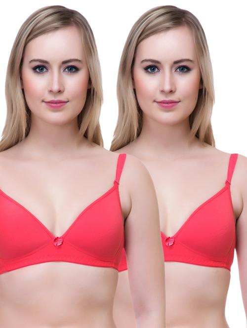 set of 2 bow patch solid bra - 14894827 - Very Small Image - 1