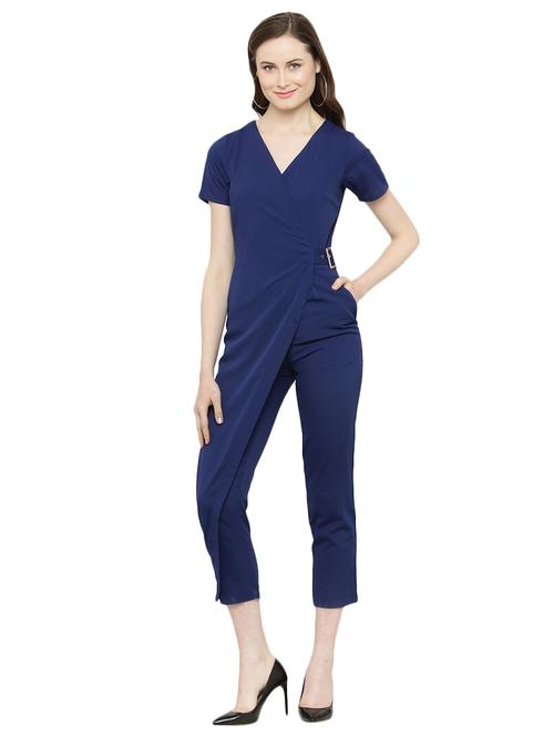 blue crepe full leg  jumpsuit - 14895046 - Very Small Image - 1