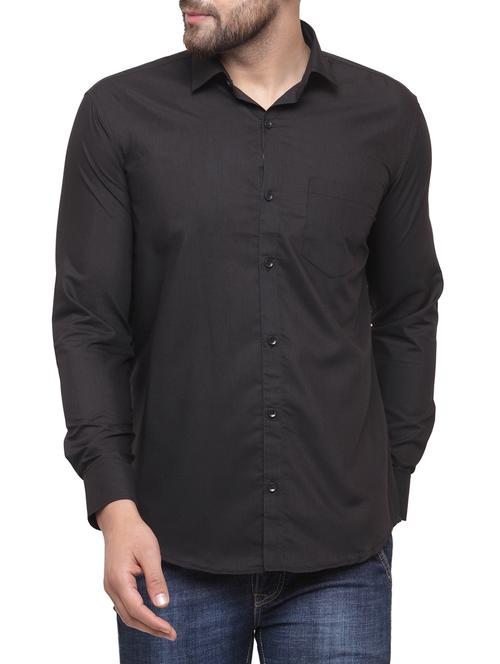 black cotton casual shirt - 14895796 - Very Small Image - 1
