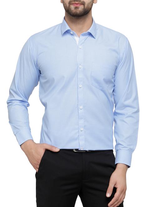 light blue cotton formal shirt - 14895798 - Very Small Image - 1