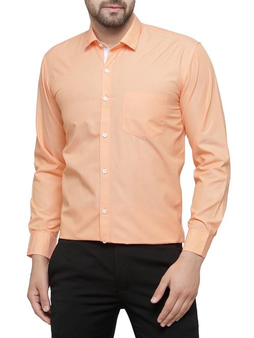 orange cotton formal shirt - 14895800 - Very Small Image - 1