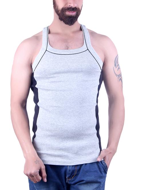 grey cotton blend vest - 14896007 - Very Small Image - 1