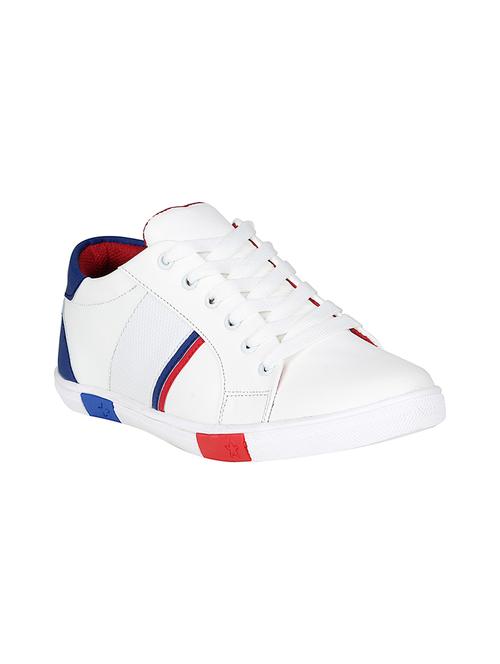 white leatherette lace up sneaker - 14896083 - Very Small Image - 1