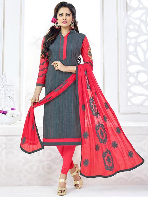 kaantha work unstitched churidaar suit - 14898067 - Very Small Image - 1