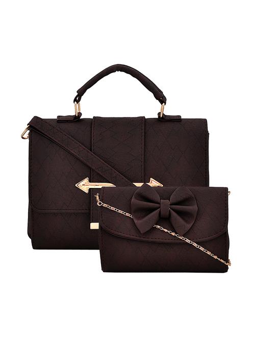 brown leatherette handbag - 14898754 - Very Small Image - 1