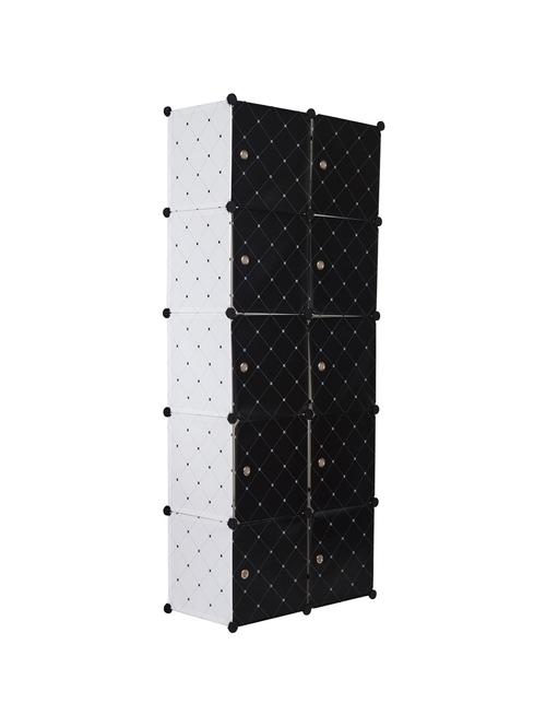 fancy double foldable cube almirah pp collapsible wardrobe with shelves - 14898810 - Very Small Image - 1