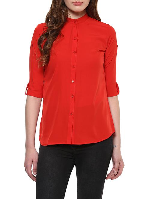 solid red casual shirt - 14900632 - Very Small Image - 1