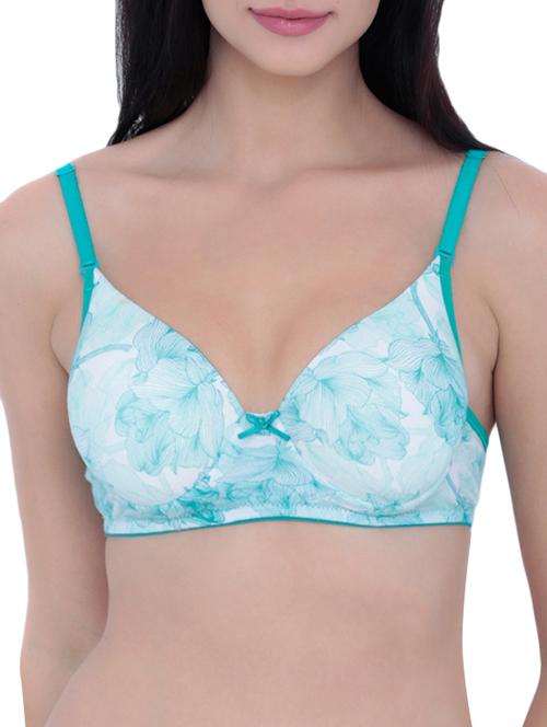 green cotton push up bra - 14900694 - Very Small Image - 1