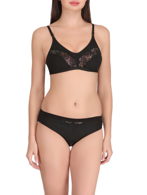 black hosery bra and panty set - 14901448 - Very Small Image - 1