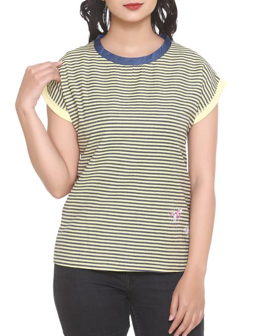 black striped georgette tee - 14902274 - Very Small Image - 1