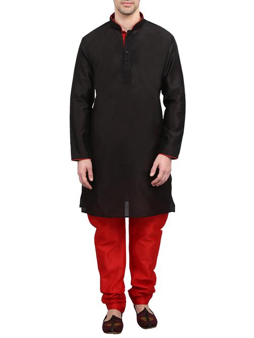 black dupion ethnic wear set - 14902481 - Very Small Image - 1