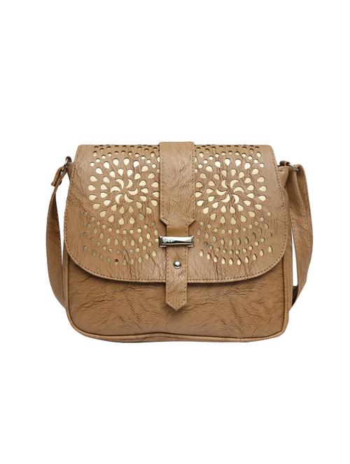 beige leatherette  regular sling bag - 14903535 - Very Small Image - 1
