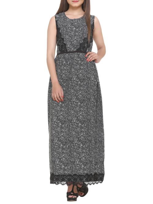 black printed maxi dress - 14903634 - Very Small Image - 1