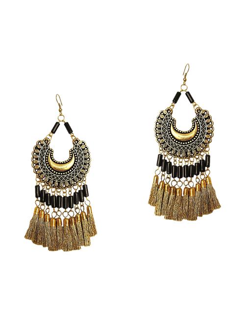 gold metal drop earring - 14903740 - Very Small Image - 1
