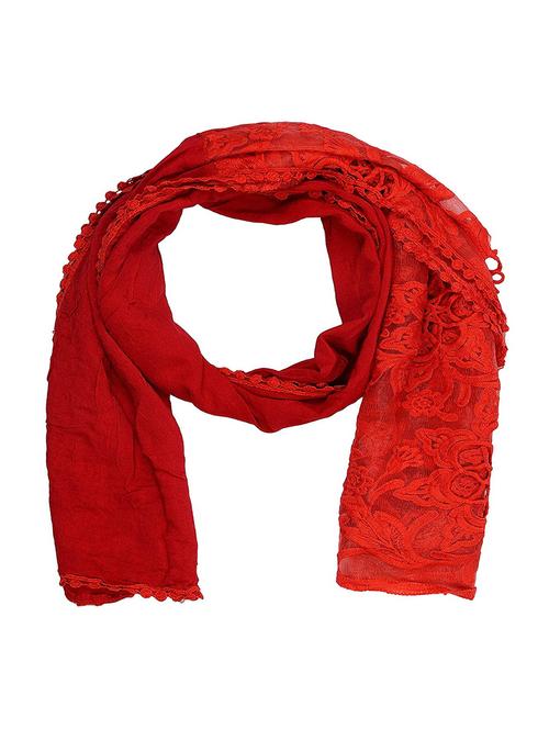 red cotton stole - 14904612 - Very Small Image - 1