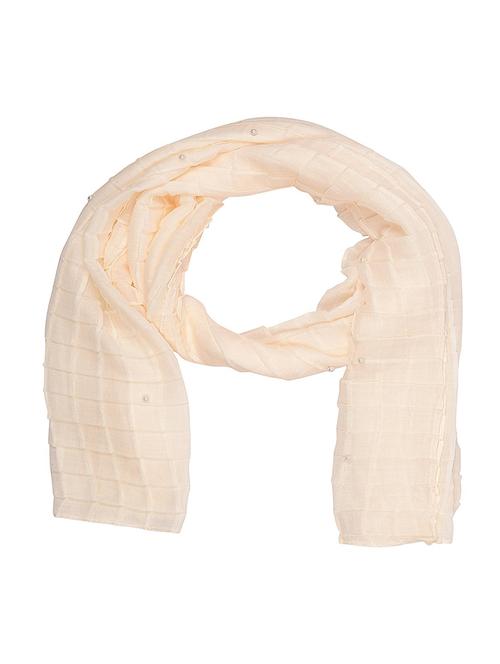 beige cotton stole - 14904647 - Very Small Image - 1