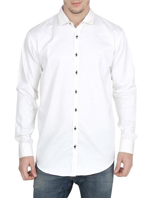 white cotton blend casual shirt - 14904958 - Very Small Image - 1