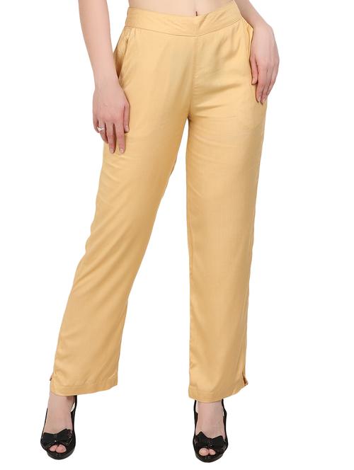 beige solid palazzo - 14908806 - Very Small Image - 1