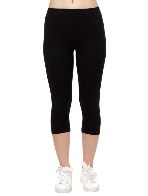 black cotton capri legging - 14909300 - Very Small Image - 1