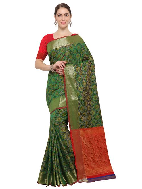 conversational woven saree with blouse - 14909570 - Very Small Image - 1