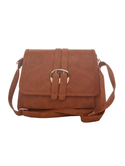 brown leatherette (pu) sling bag - 14910003 - Very Small Image - 1