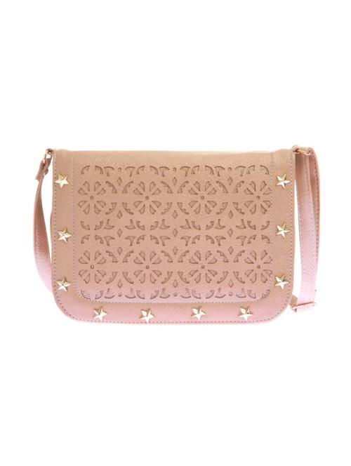 beige  leatherette (pu) regular sling bag - 14910054 - Very Small Image - 1
