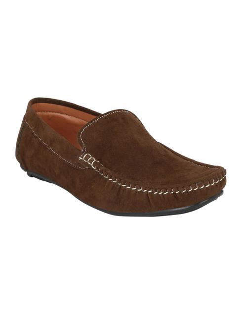 brown suede office wear loafer - 14912223 - Very Small Image - 1