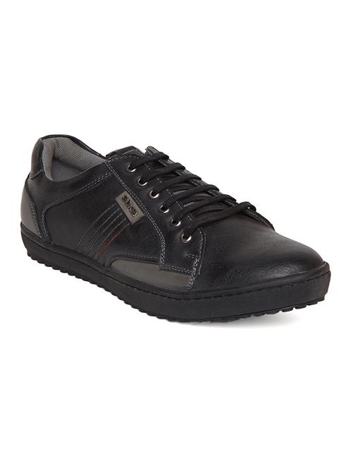 black leatherette lace up sneaker - 14912581 - Very Small Image - 1