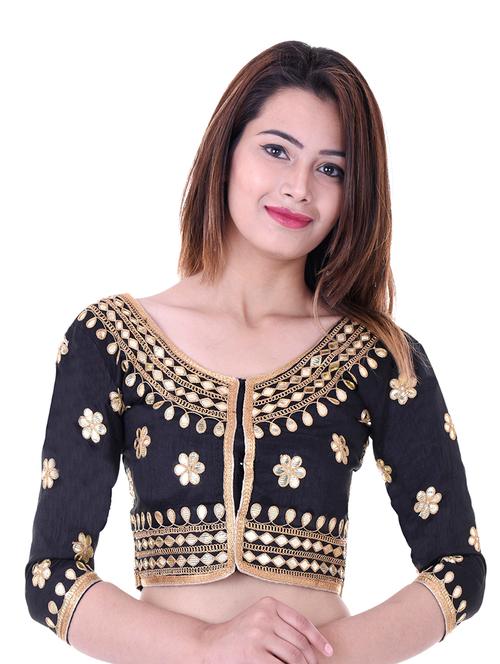 black silk embroidered blouse - 14912759 - Very Small Image - 1