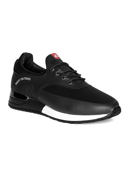 black leatherette lace up sport shoe - 14912961 - Very Small Image - 1