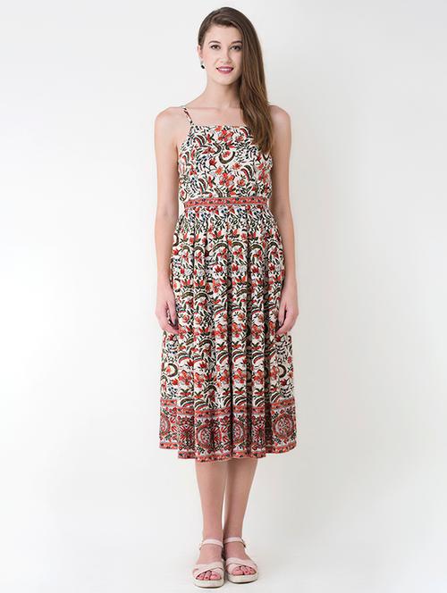 red printed a-line dress - 14913019 - Very Small Image - 1