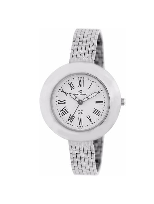 maxima white dial analog watch for women - 39655cmli - 14913034 - Very Small Image - 1