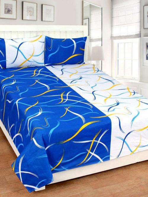 cotton double bedsheet with 2 pillow covers - 14913322 - Very Small Image - 1