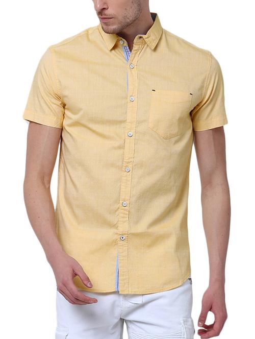 yellow cotton casual shirt - 14914502 - Very Small Image - 1
