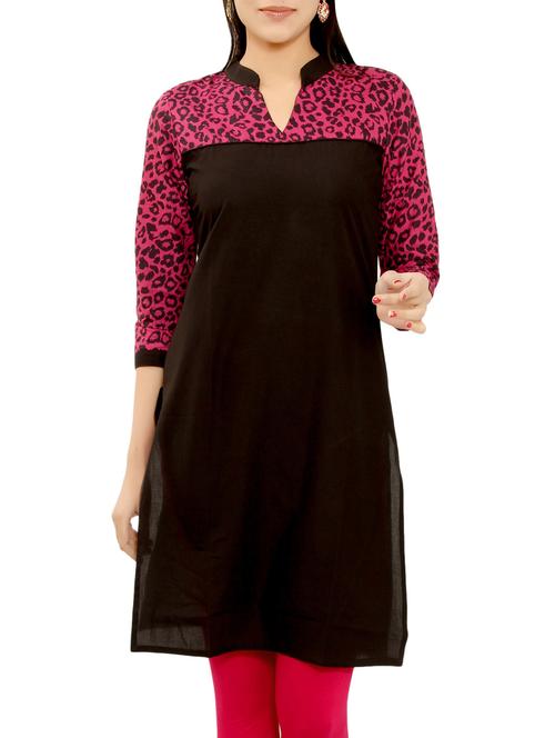 brown cotton straight kurta - 14914664 - Very Small Image - 1