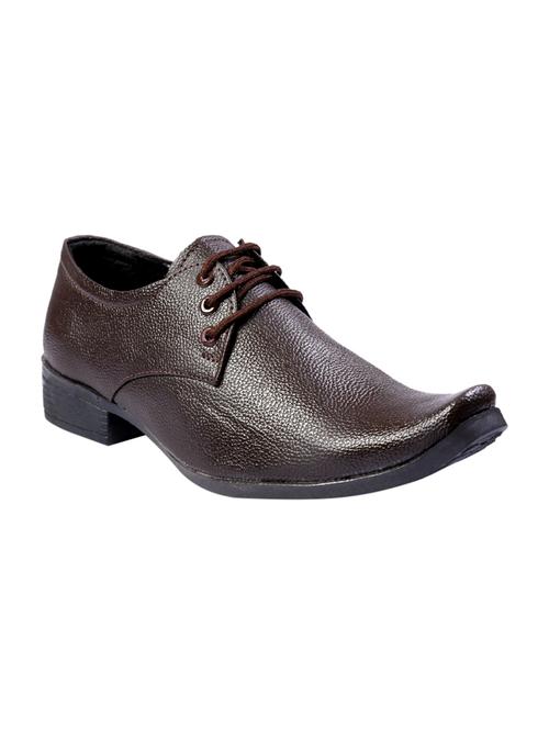 brown leatherette formal derby - 14915209 - Very Small Image - 1