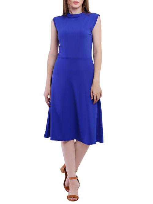 blue cotton blend aline dress - 14915571 - Very Small Image - 1